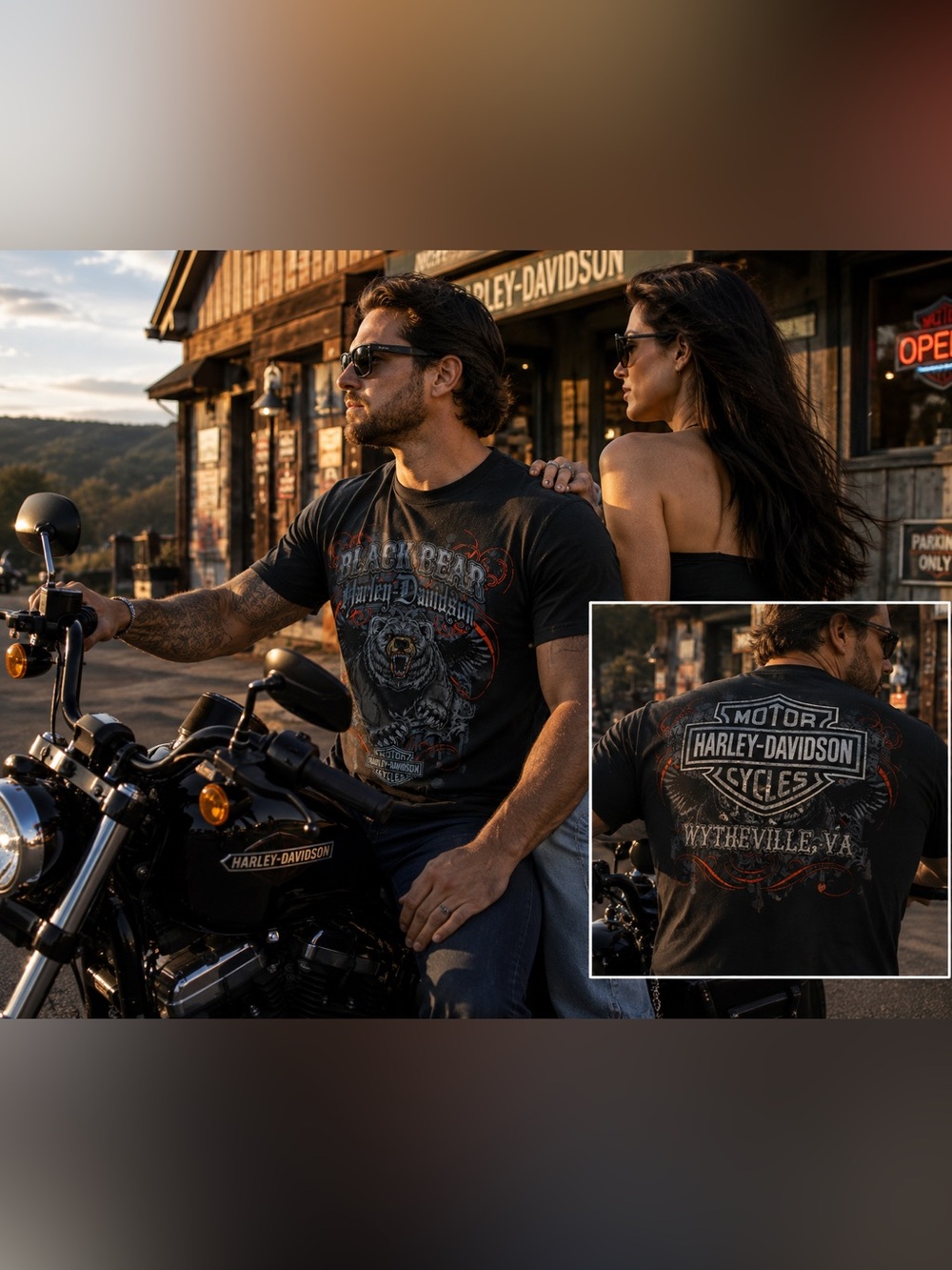 🏍️ Harley-Davidson Black Bear Graphic T-Shirt – 2XL – Wytheville, VA